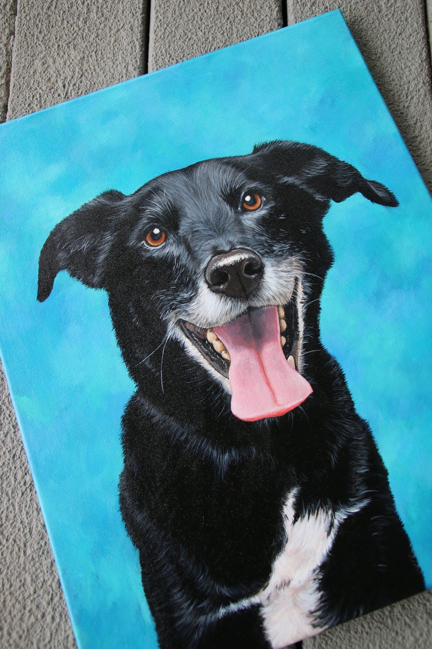 16x20 Painted Rescue Dog Portrait | "Frankie"