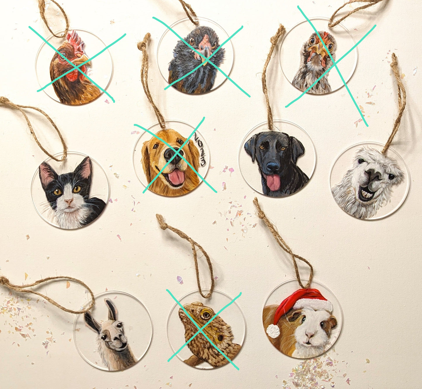 Painted Animal Ornaments