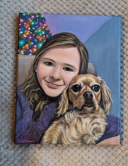 My Pet & Me - Custom Portrait on canvas