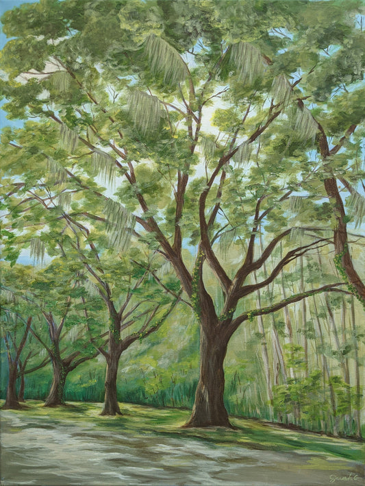 Driving through Savannah Painting | 18 X 24