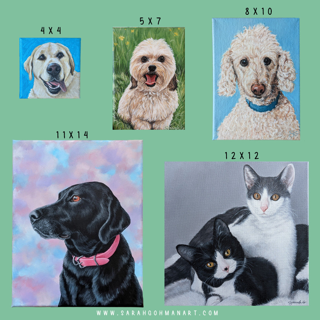 Custom Pet Portraits on Canvas