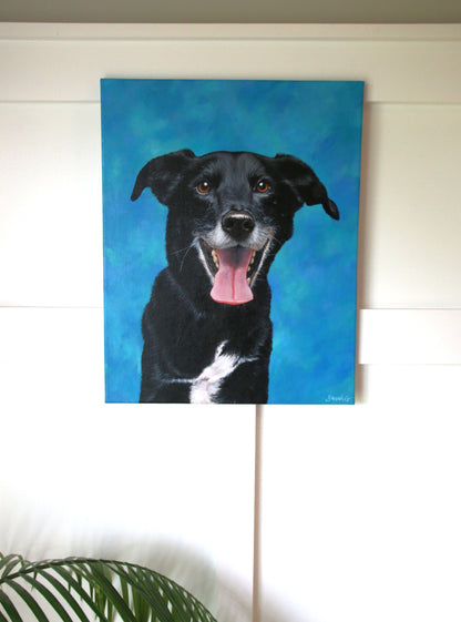 16x20 Painted Rescue Dog Portrait | "Frankie"
