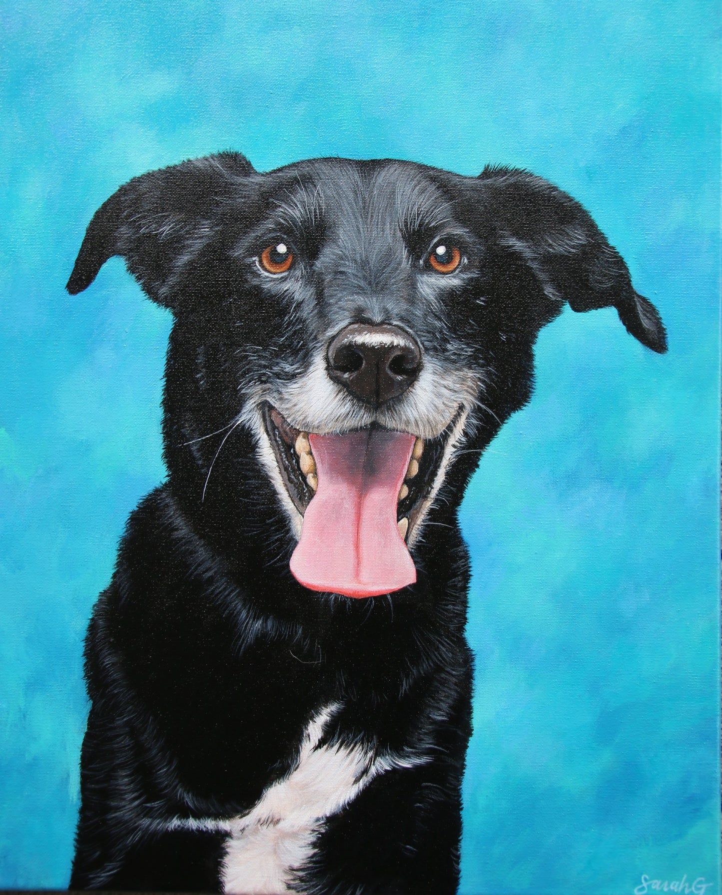 16x20 Painted Rescue Dog Portrait | "Frankie"