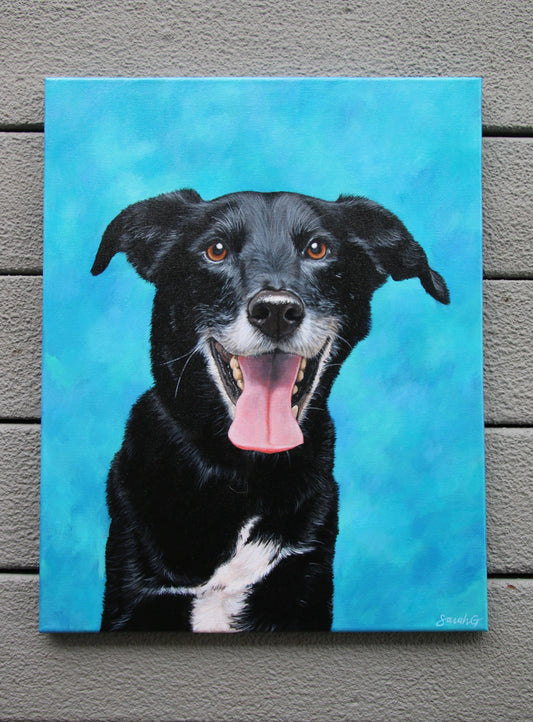 16x20 Painted Rescue Dog Portrait | "Frankie"
