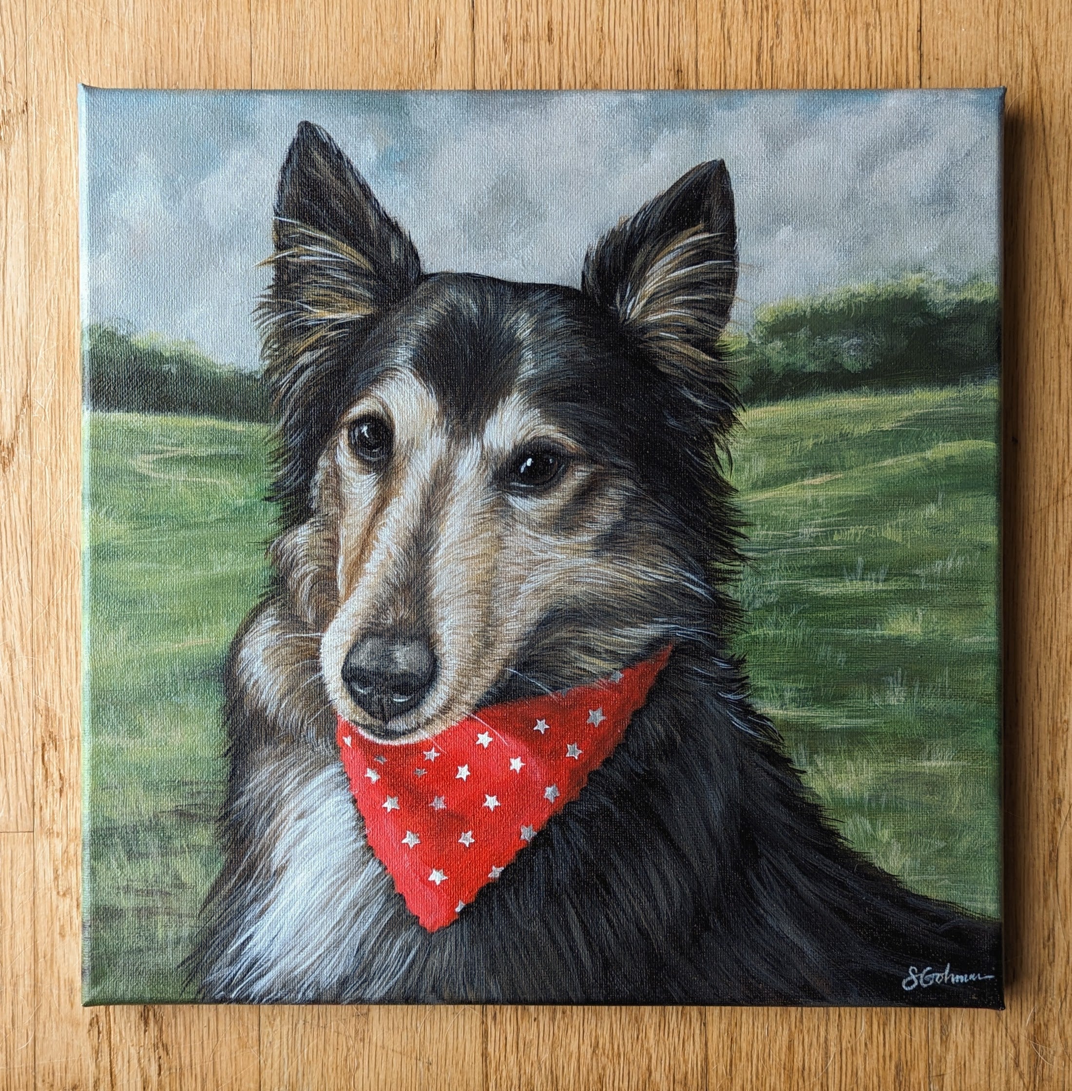 Custom Pet Portrait-- orders acrylic paint on 5x7 canvas board