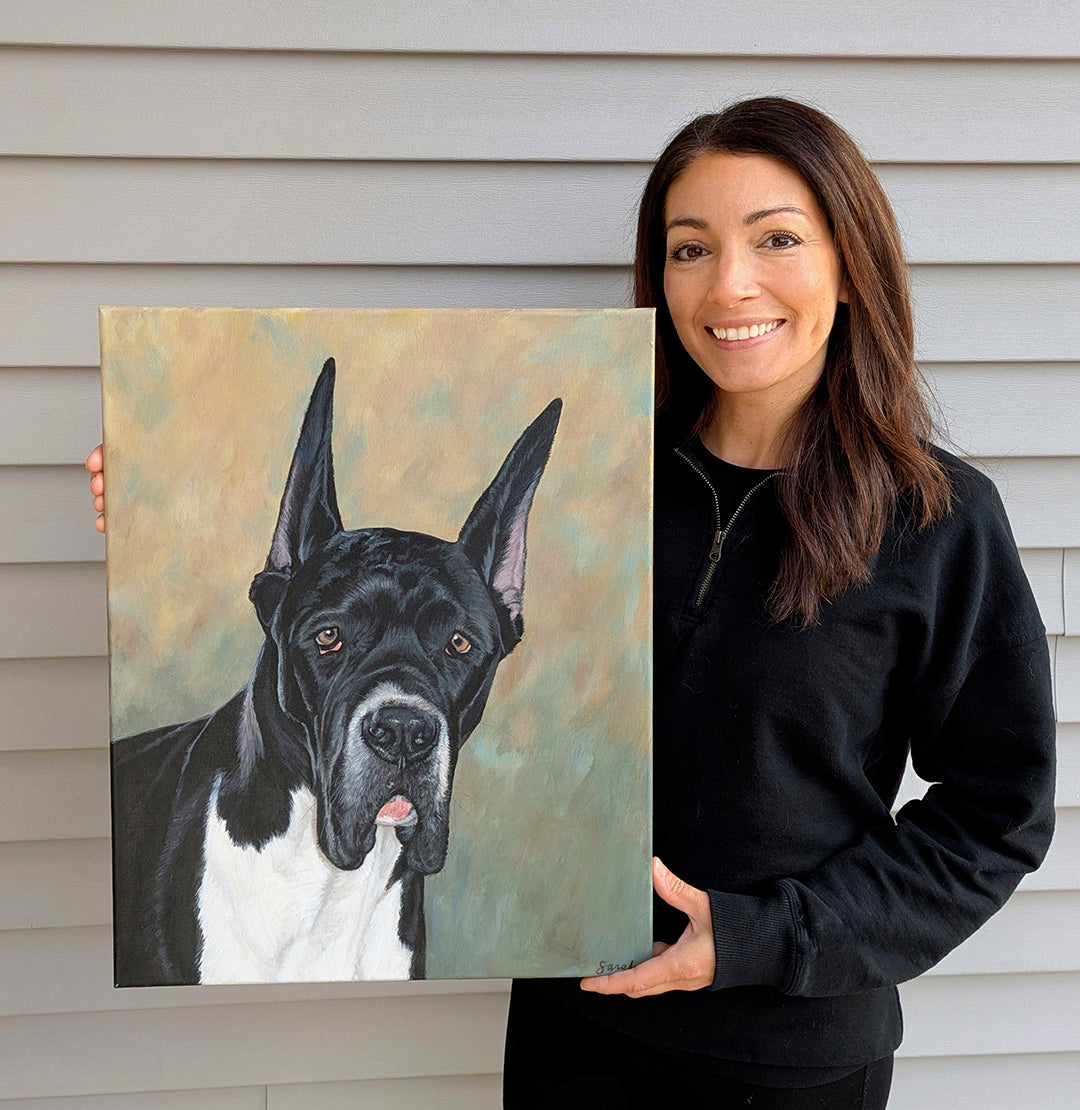 Custom Oil newest on Canvas Pet Portrait (read description please)