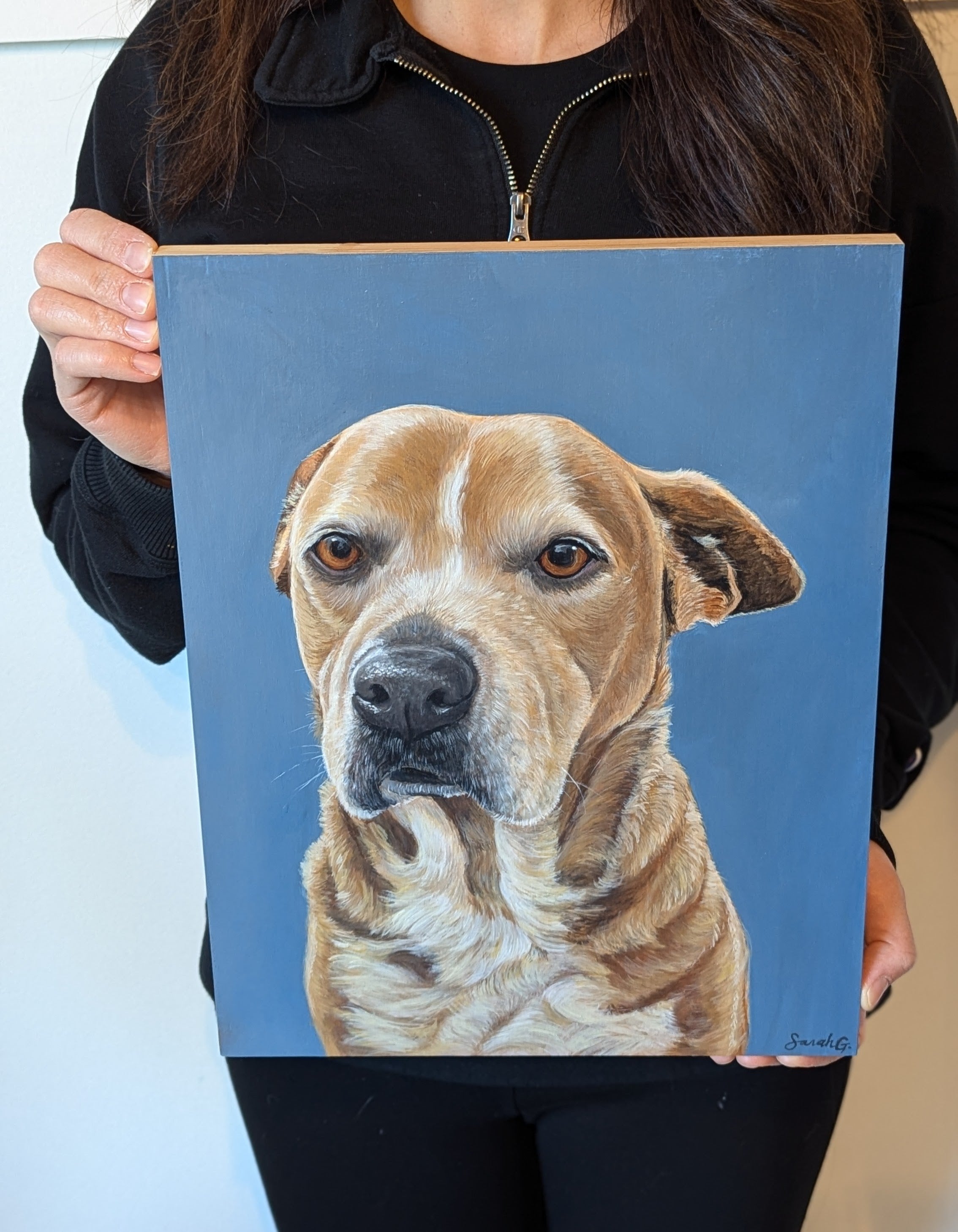 Dog portrait buy from photo original oil canvas custom pet portrait commision painting