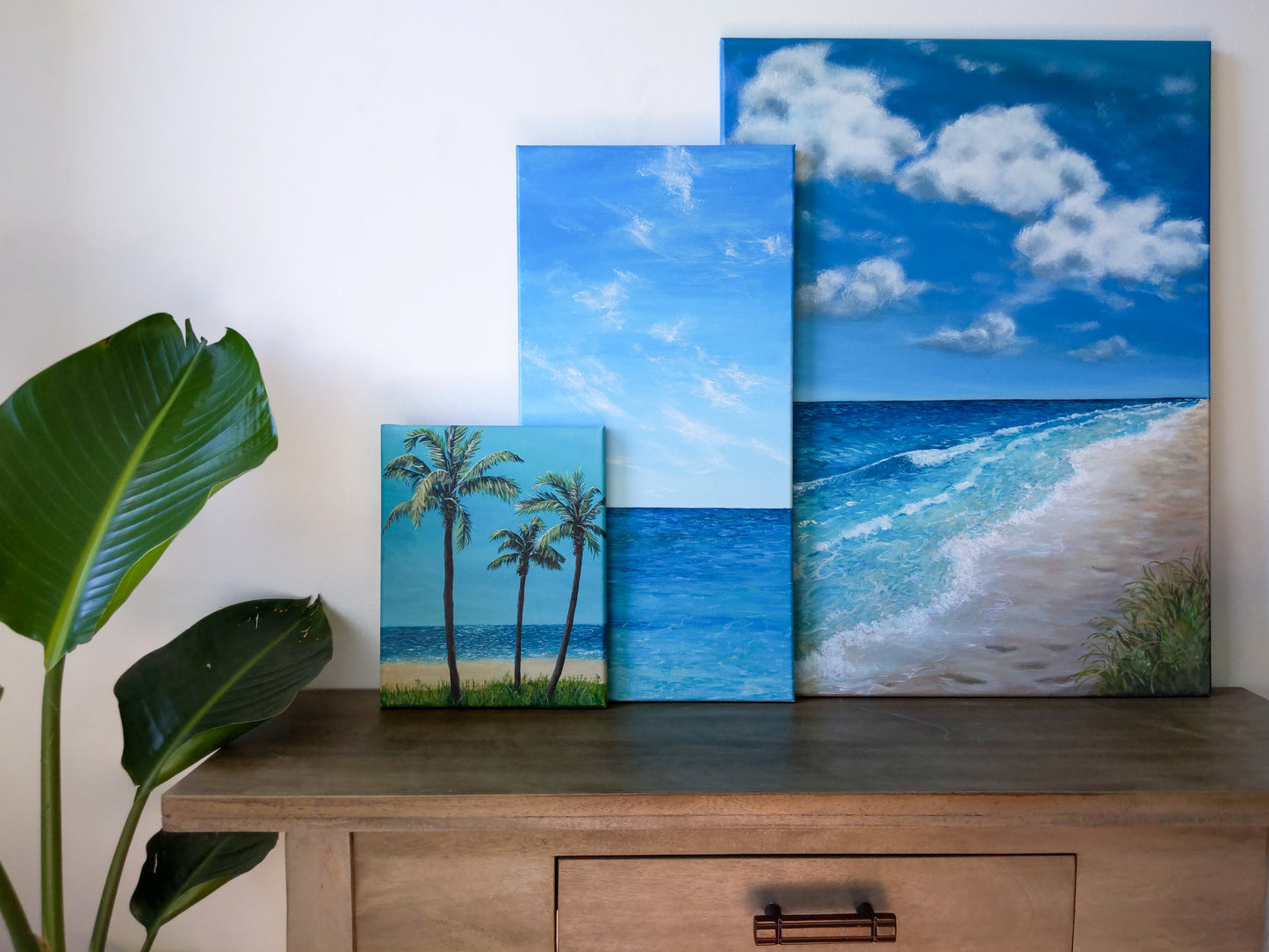 Where the water meets the sky | 10X20 canvas painting