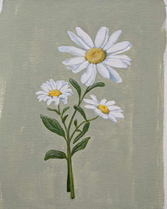 Day 2 Daisy | 9X12 inch original painting