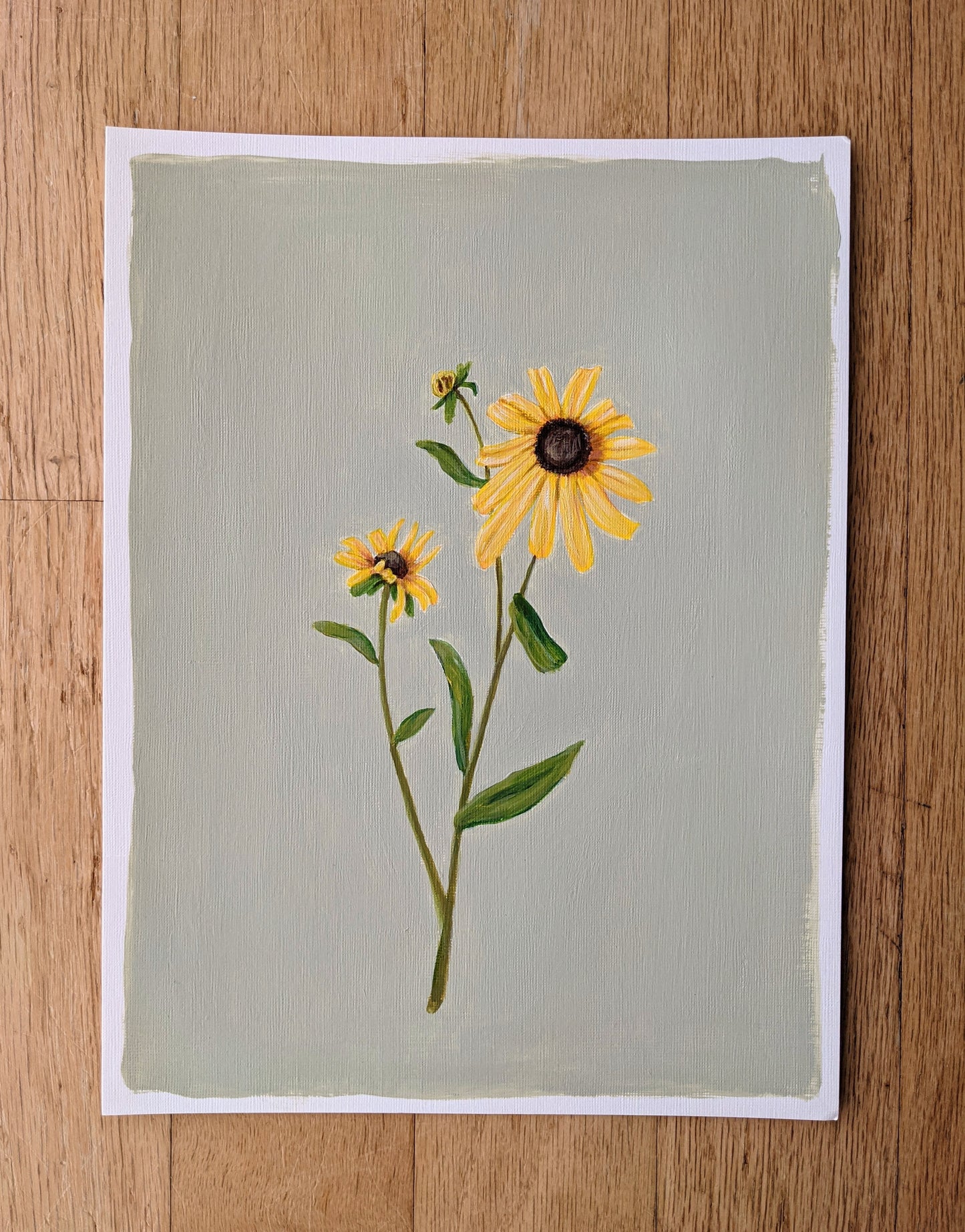 Day 17 Yellow Flower | 9X12 inch original painting