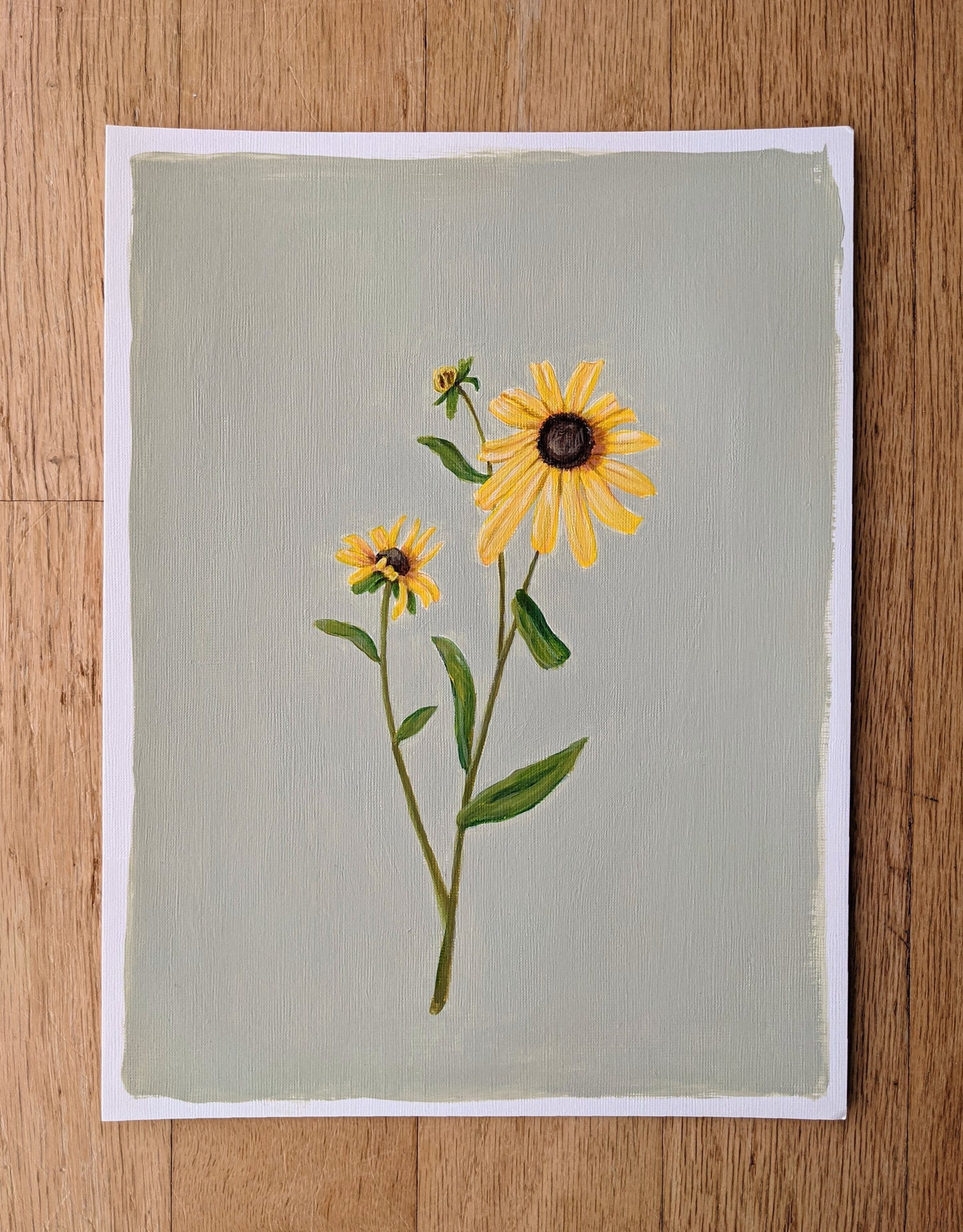 Day 17 Yellow Flower | 9X12 inch original painting