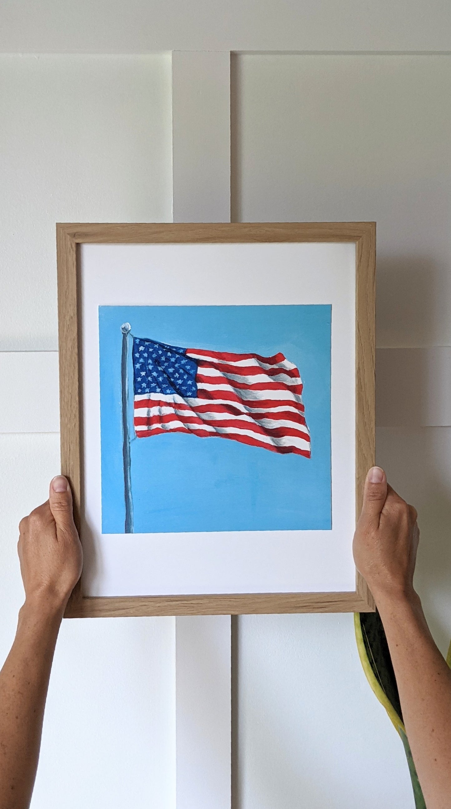 American flag art print, 4th of July Decor, pick your size