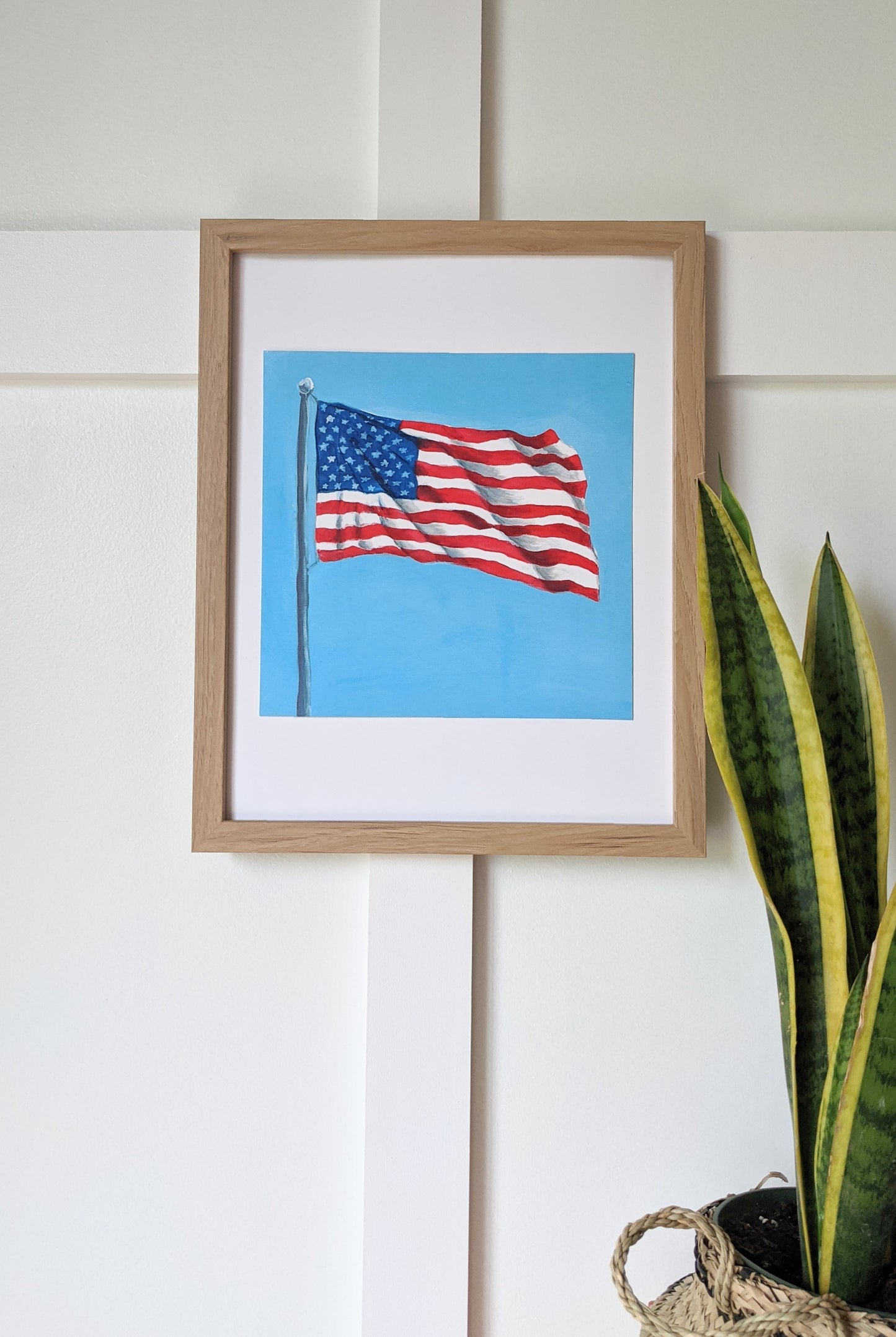 American flag art print, 4th of July Decor, pick your size