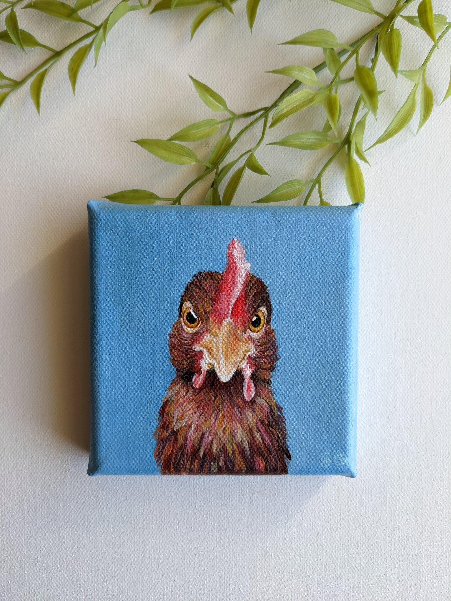 Chicken original painting | 4X4 inch