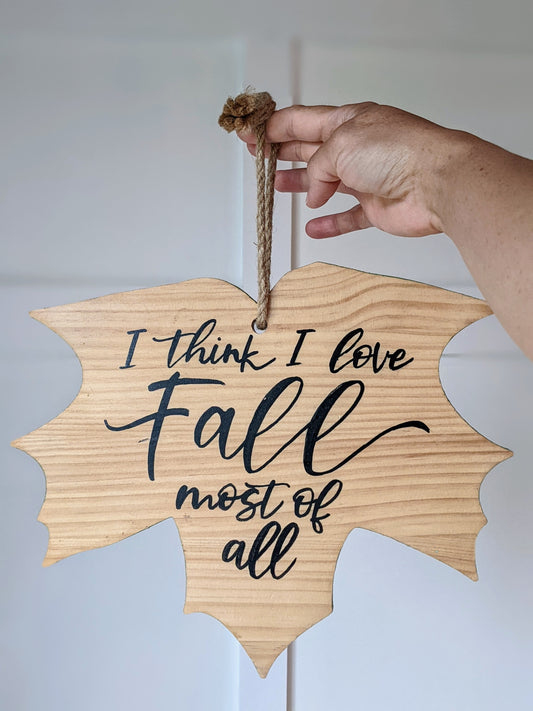 Wooden Leaf Sign | Fall Decor