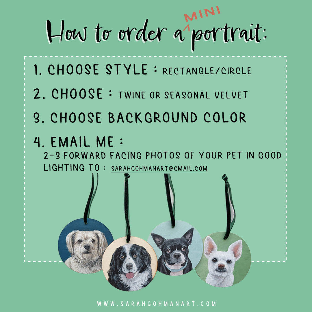 how to order a pet portrait ornament